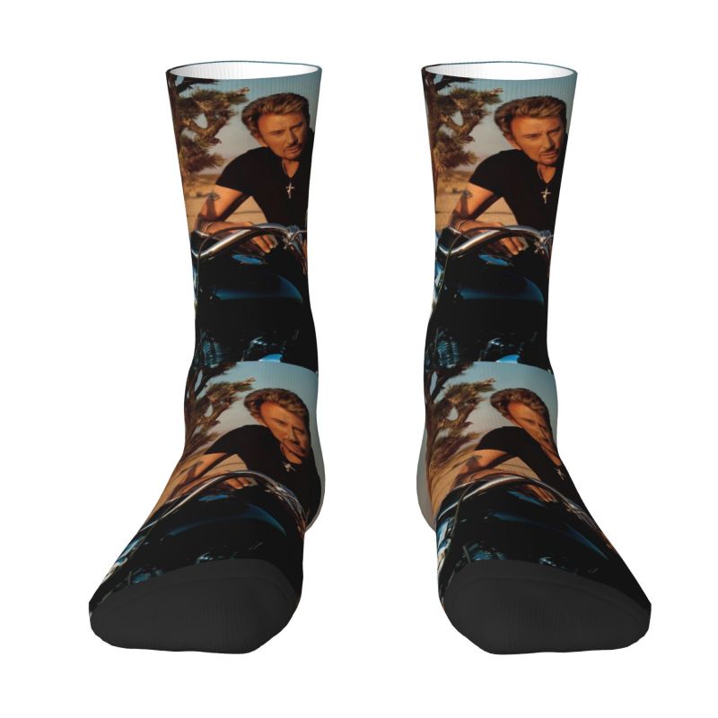 Dress Sock Men - Motorcycle Johnny Hallyday Men Women Crew