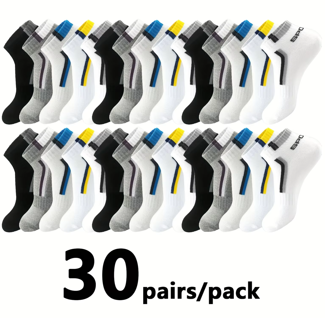 30Pairs Men's Color-block Mesh - đánh giá và giá Ankle Sock Low Cut