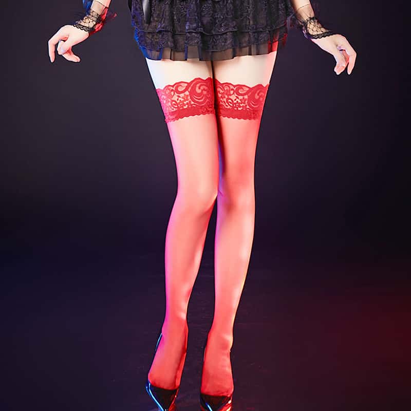 Thigh High Stripe Lace Stockin - đánh giá và giá Thigh High Sock Stay Up