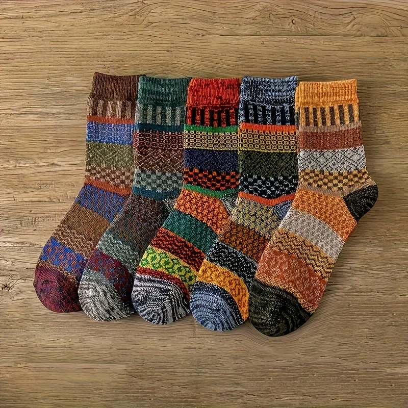 5 pairs of retro ethnic style  - đánh giá và giá Thermal Sock Winter