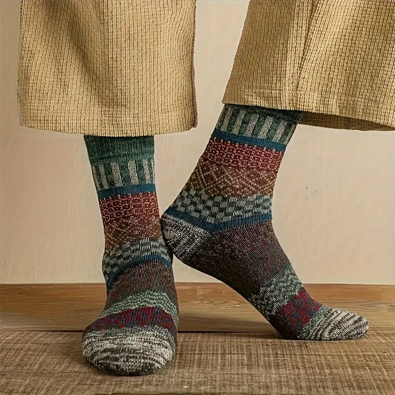 5 pairs of retro ethnic style  - đánh giá và giá Thermal Sock Winter