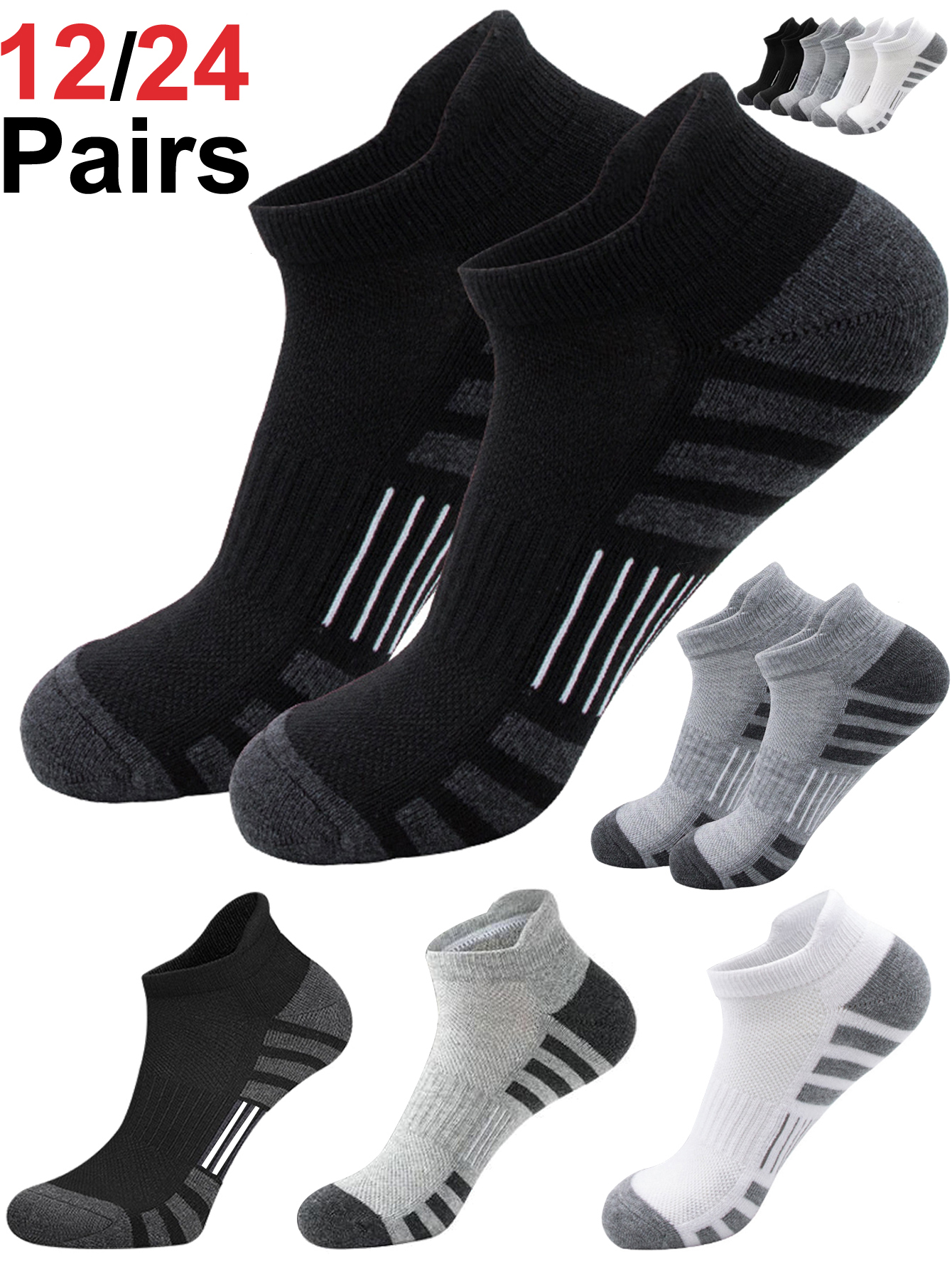 12/24 Pairs Cushioned Breathab - đánh giá và giá Athletic Sock Cushion