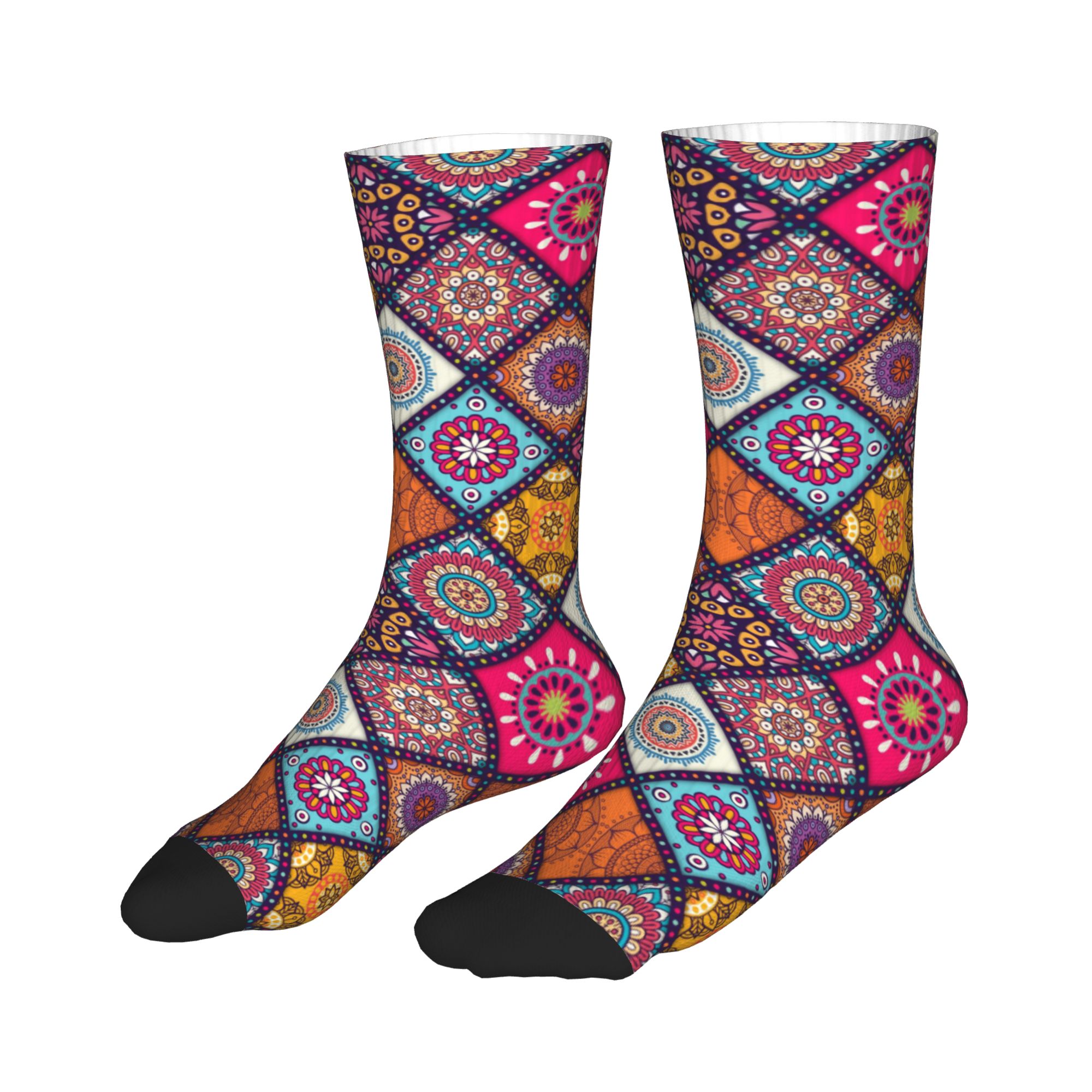 Ethnic Floral Mandalas Pattern - đánh giá và giá Dress Sock Men