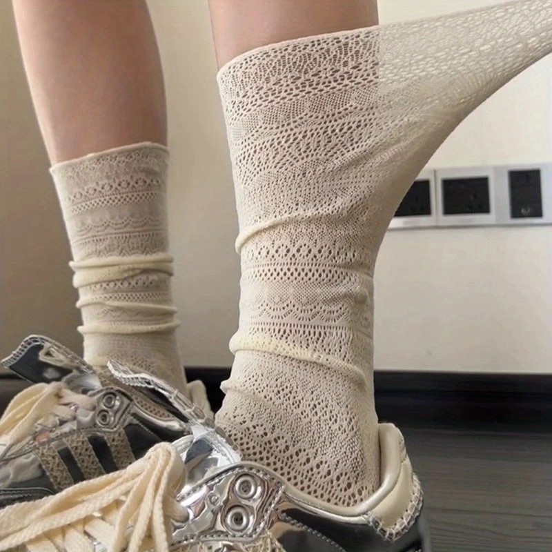 1/4 Pairs Women Lace Trimmed K - đánh giá và giá Knee High Sock Women
