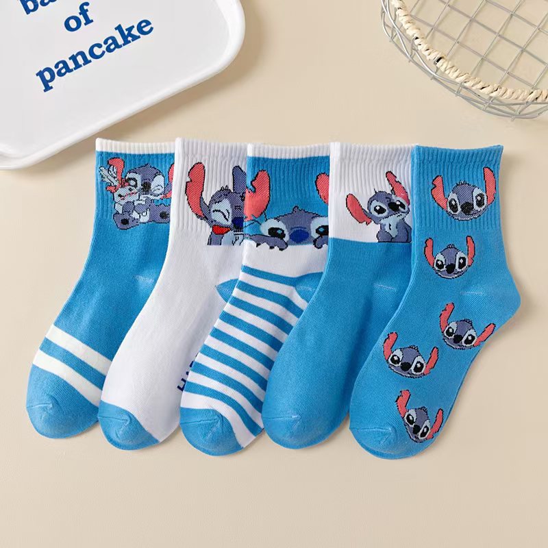 5 Pairs Women Mid Calf Cartoon - đánh giá và giá Knee High Sock Women