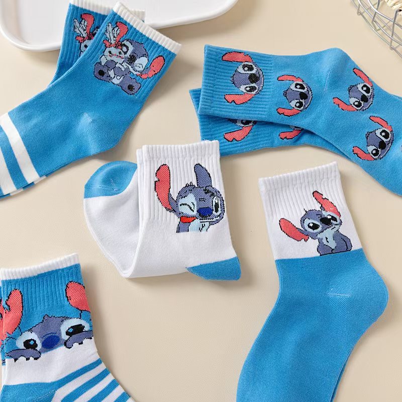 5 Pairs Women Mid Calf Cartoon - đánh giá và giá Knee High Sock Women