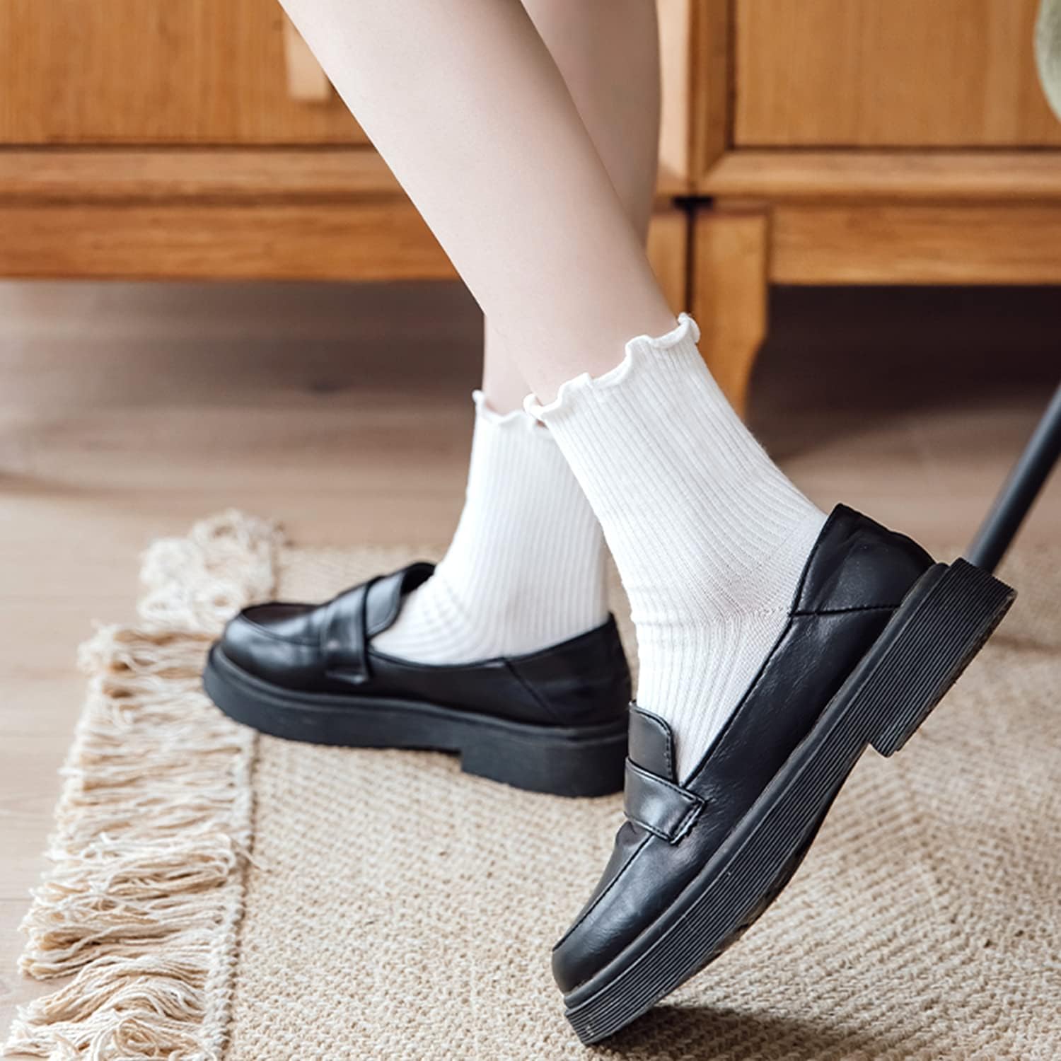 Women's Ruffle Turn-Cuff Casua - đánh giá và giá Cotton Crew Sock Pack