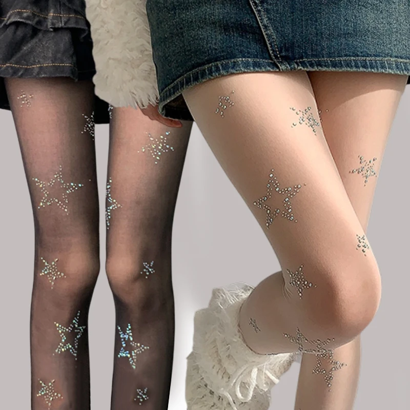 Y2k Star Diamond Rhinestone Fi - đánh giá và giá Fishnet Stocking Women