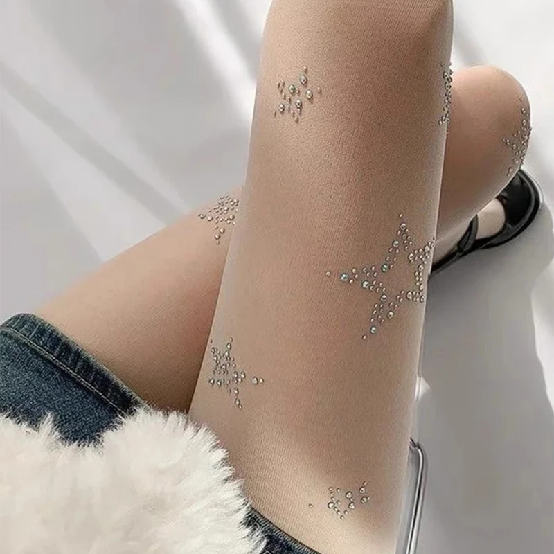 Y2k Star Diamond Rhinestone Fi - đánh giá và giá Fishnet Stocking Women