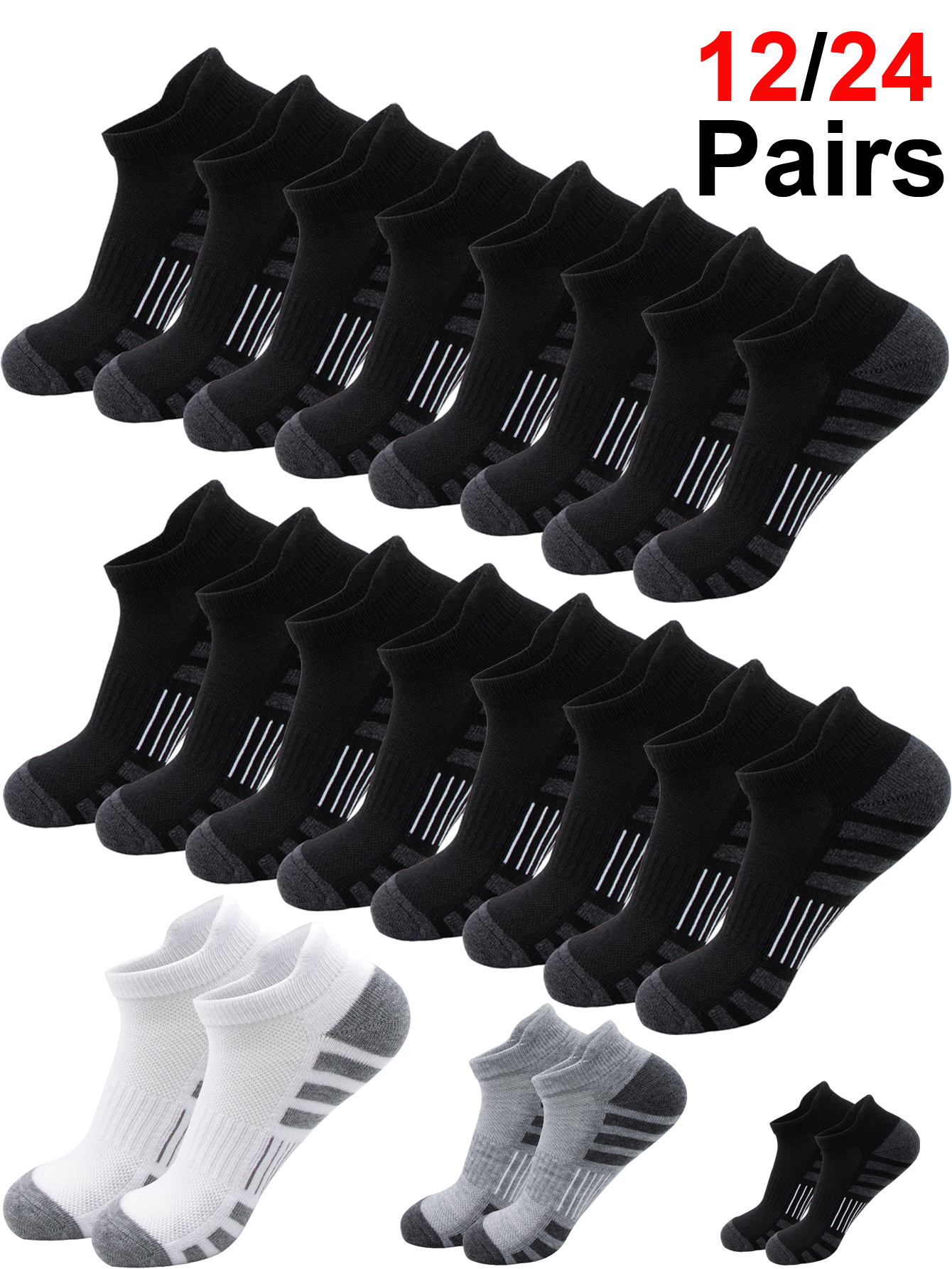 12/24 Pairs Cushioned Breathab - đánh giá và giá Athletic Sock Cushion