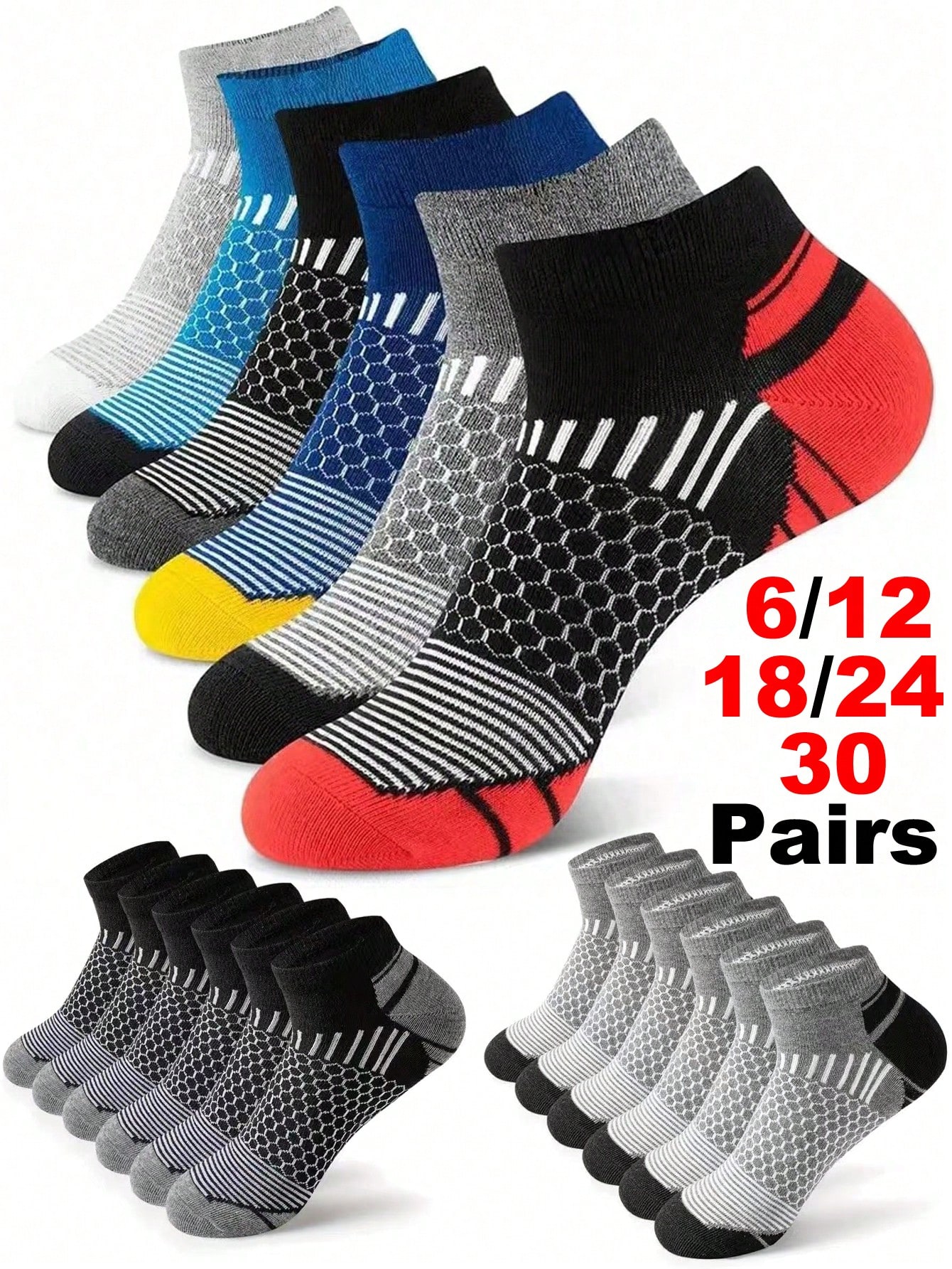 12Pairs Men's Athletic Socks A - đánh giá và giá Ankle Sock Low Cut